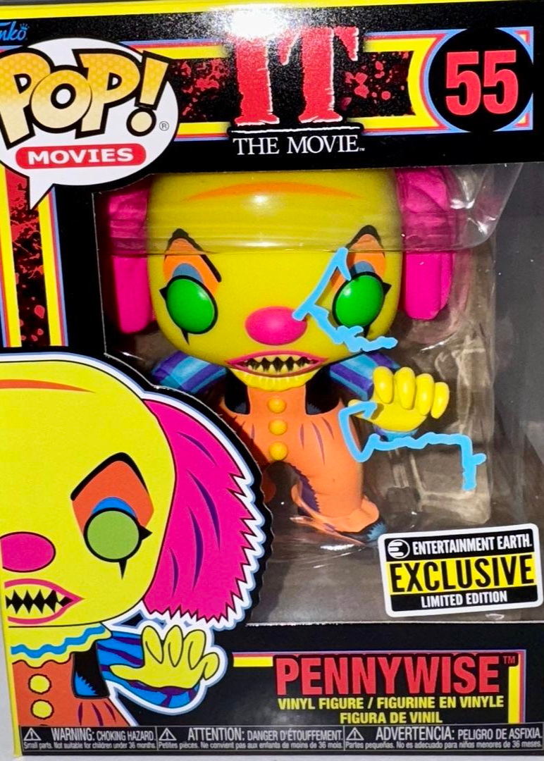 Tim Curry Signed Funko Pop #55 "Pennywise" (IT) Entertainment Earth Exclusive - Beckett COA #02